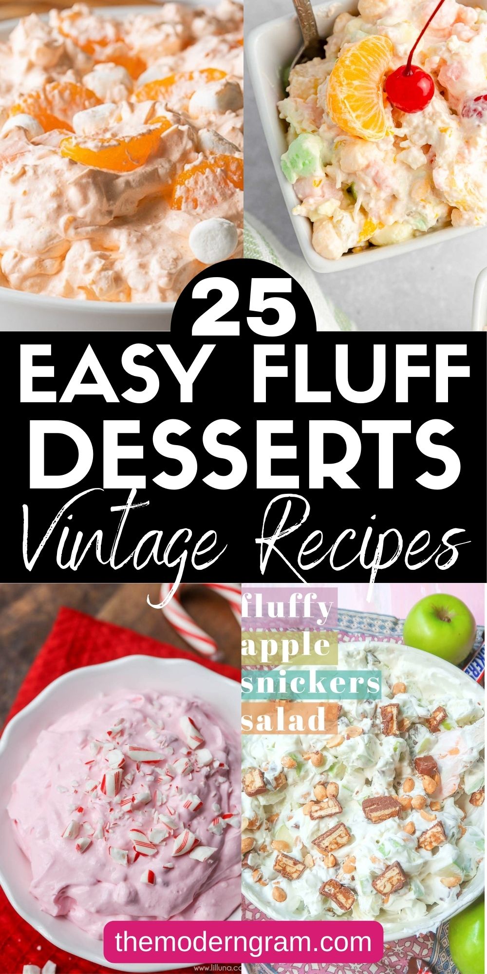 retro fluff salad recipes pin for pinterest
