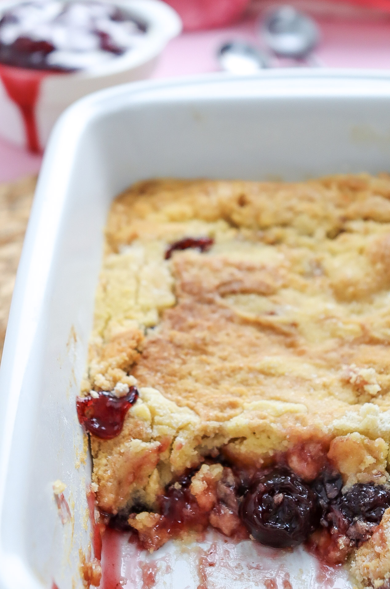 Easy Cherry Dump Cake with Cherry Pie Filling