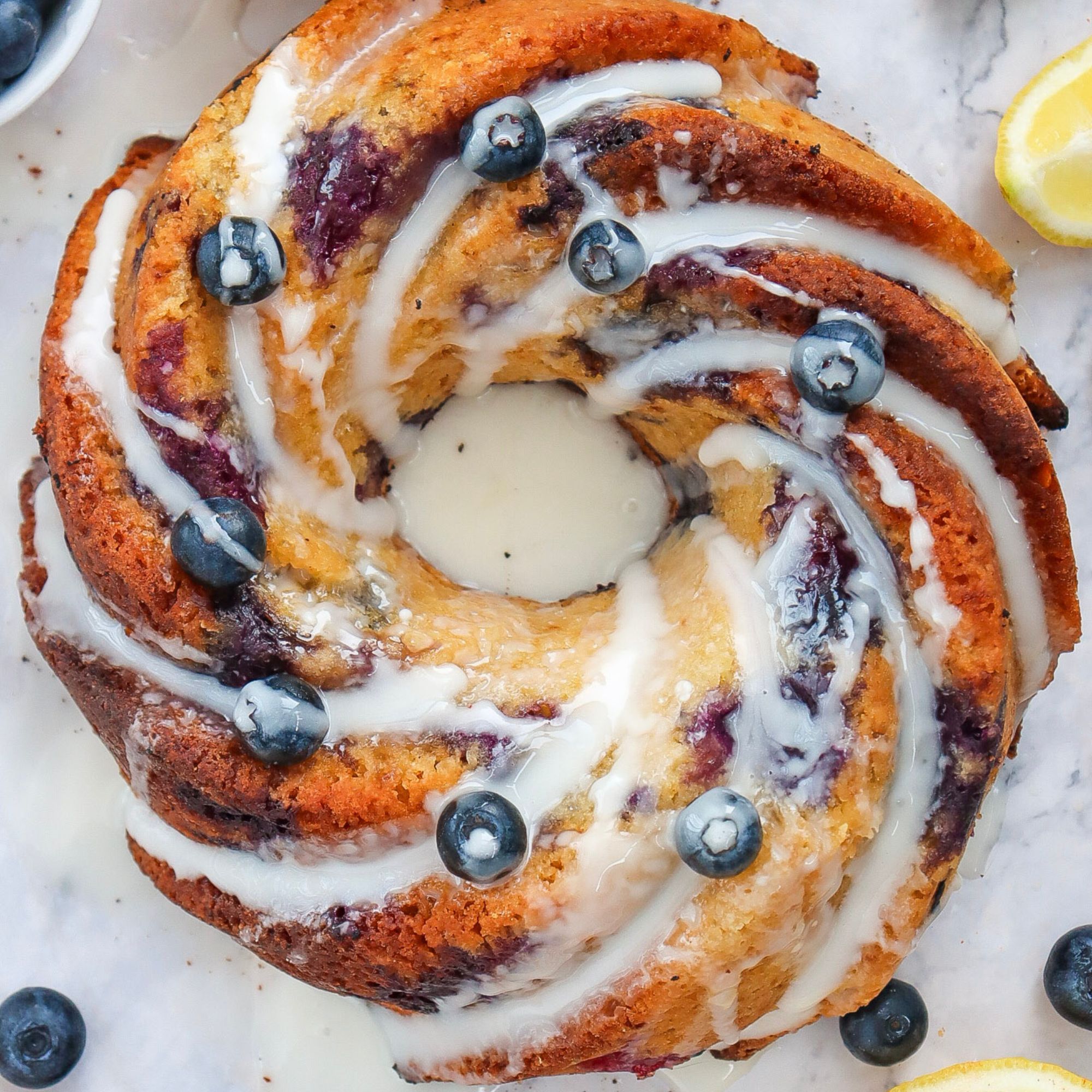 Lemon Blueberry Bundt Cake with Yogurt