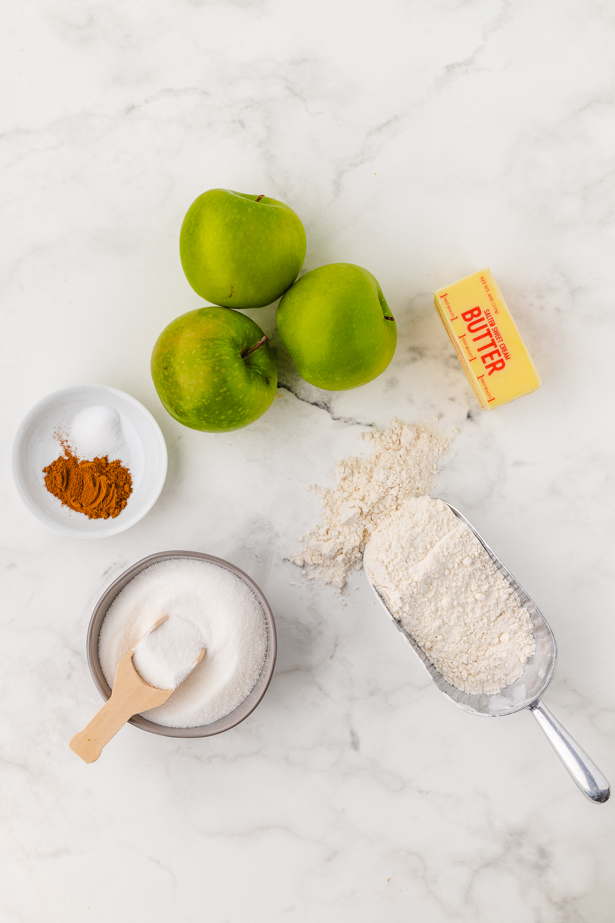 image showing ingredients needed for old fashioned apple crisp on a counter