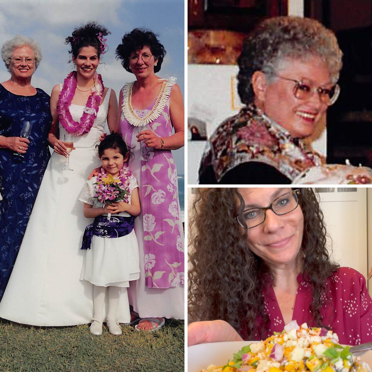 collage of family photos with grandma and family