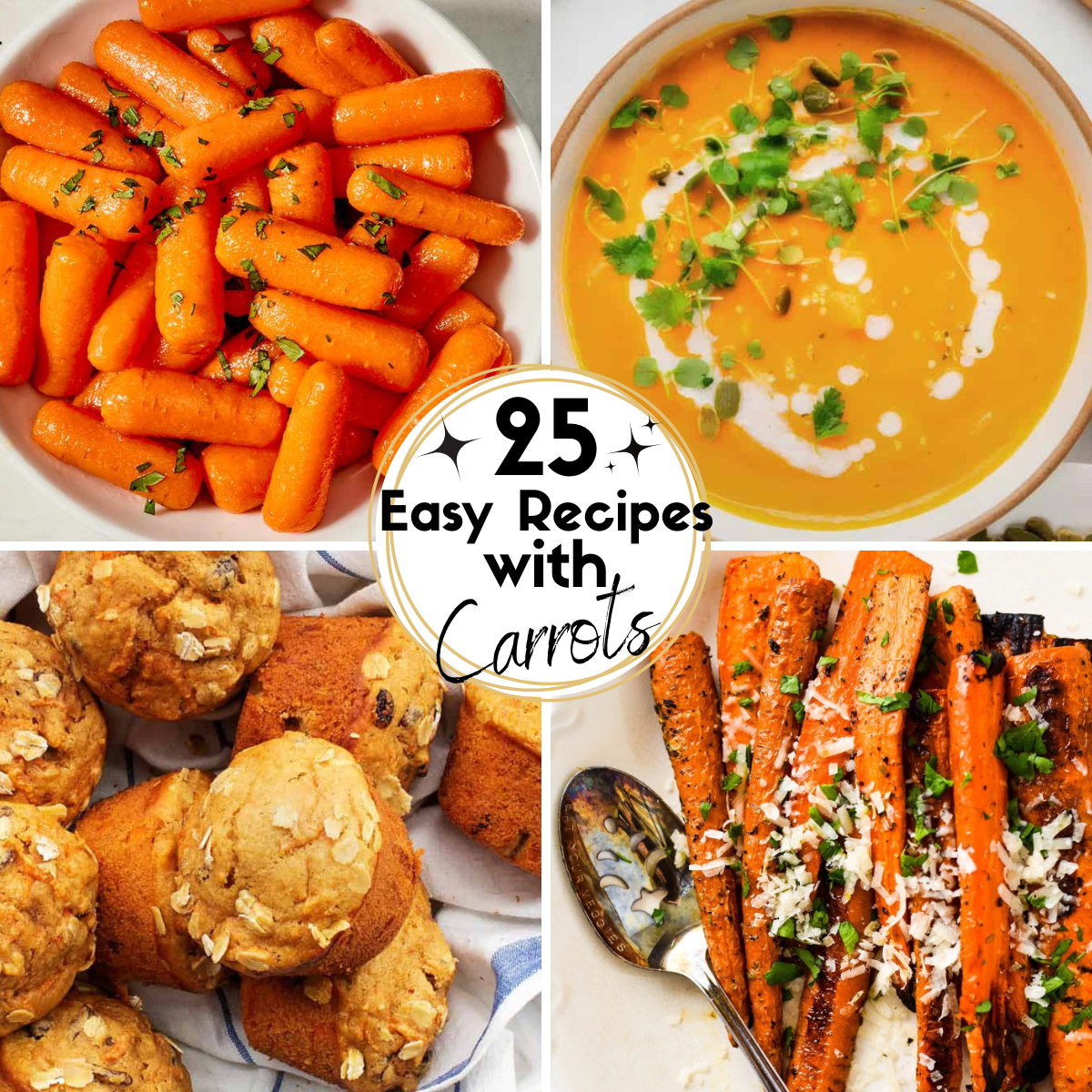 Collage Image of Easy Recipes with Carrots