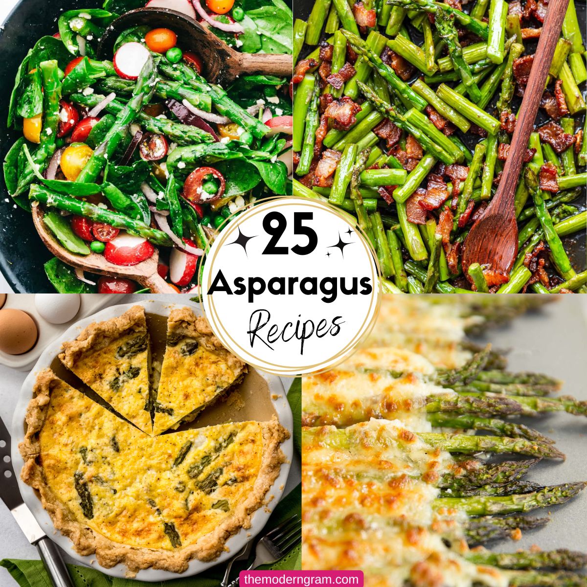 collage image of easy asaparagus recipes