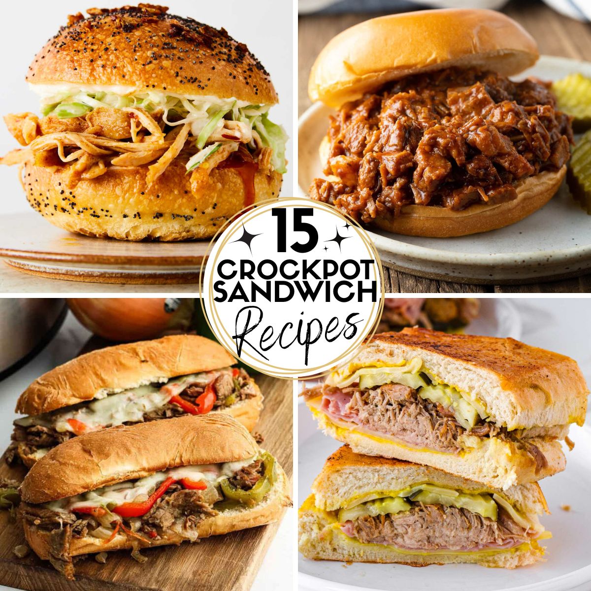Collage Image Crockpot Sandwich Recipes