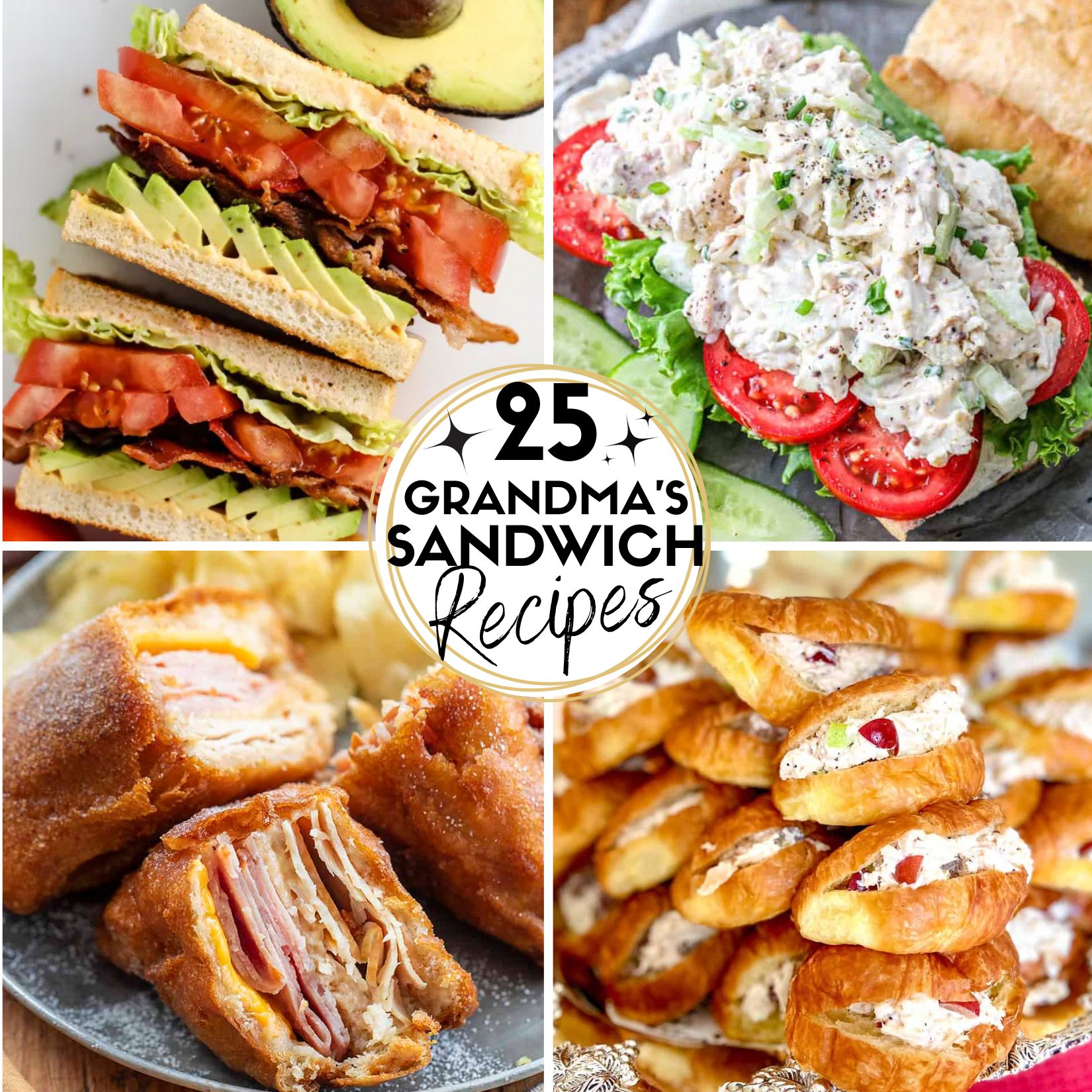 Collage Image of Grandma's Best Sandwich Recipes