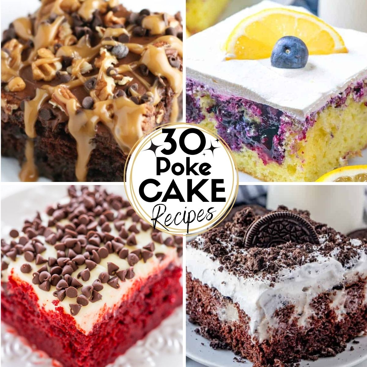 Collage Image of Poke Cake Recipes