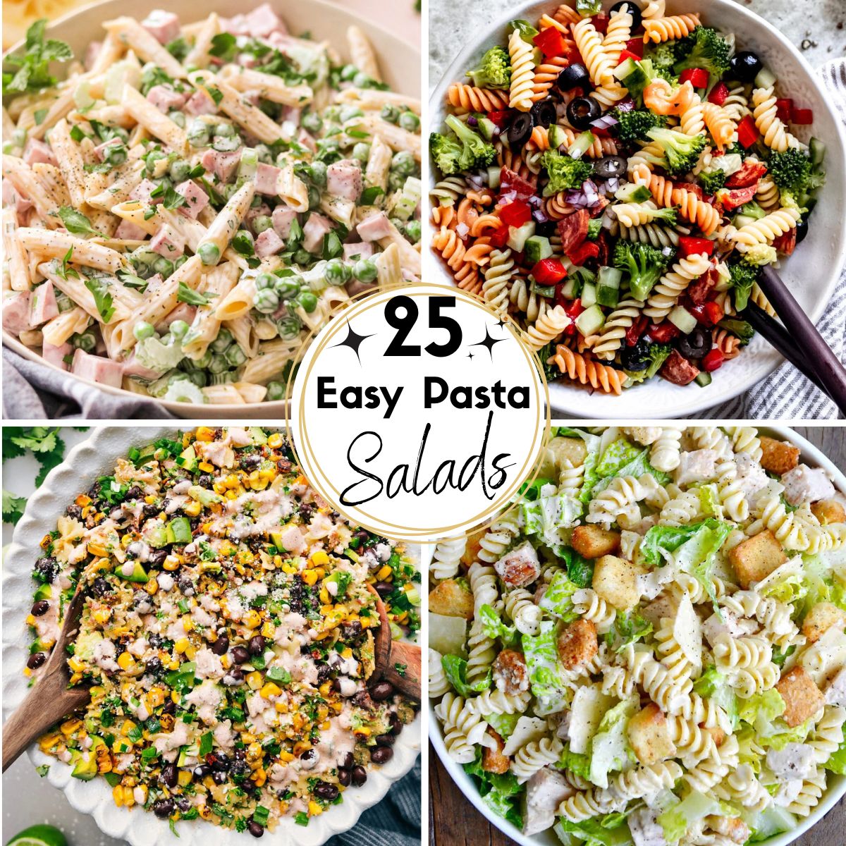 Collage Image of Easy Pasta Salads