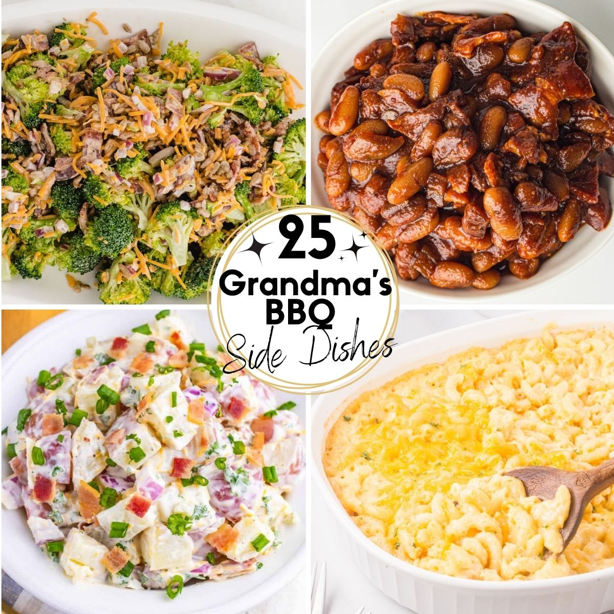Collage Image of Grandma's Favorite BBQ Side Dishes