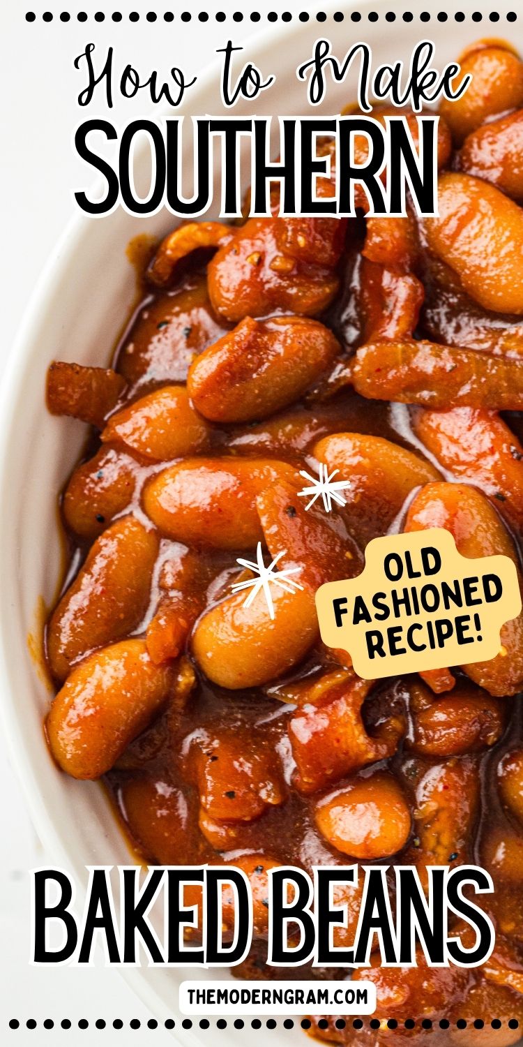 How to make southern baked beans pin image.