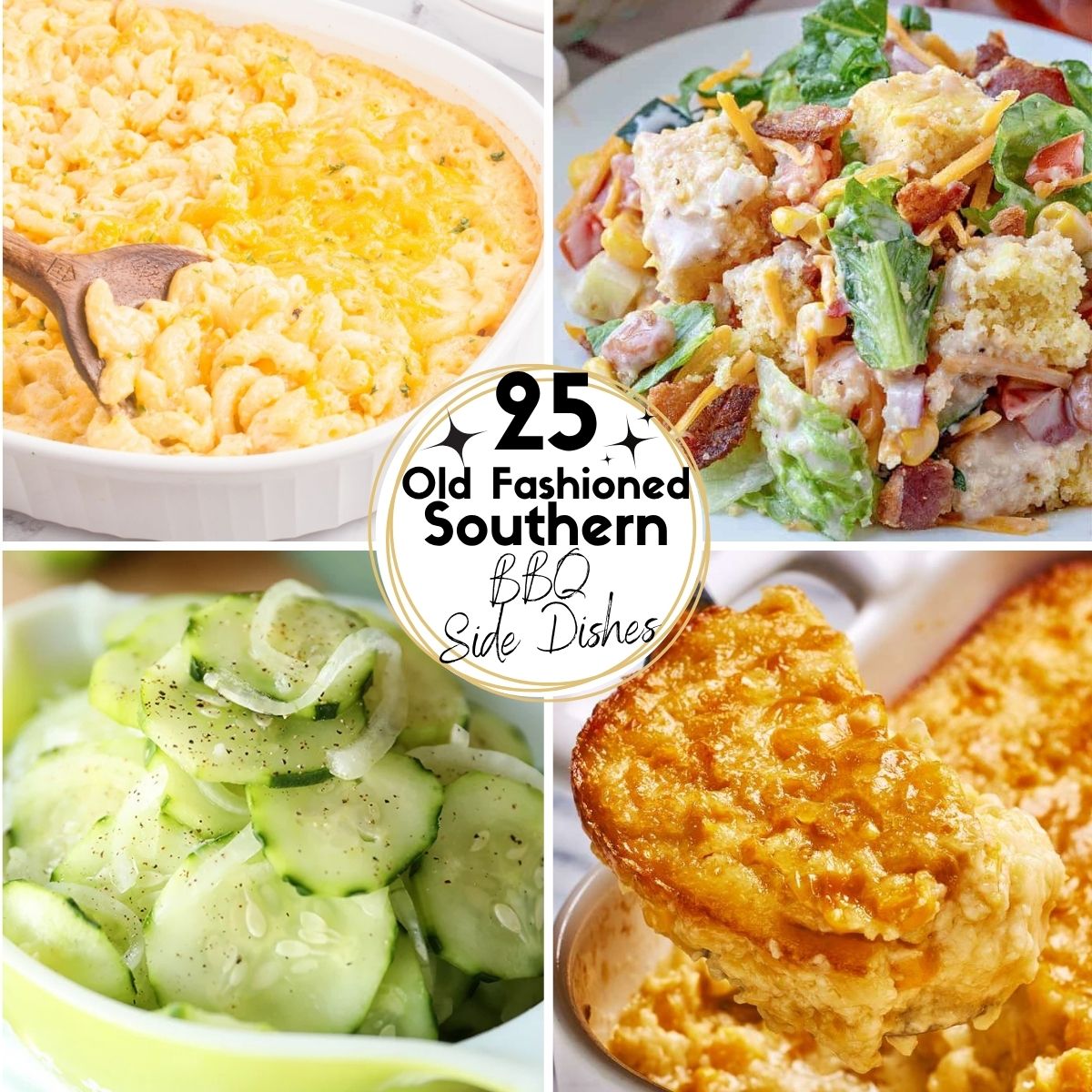 Collage Images of Old Fashioned Southern BBQ Side Dishes
