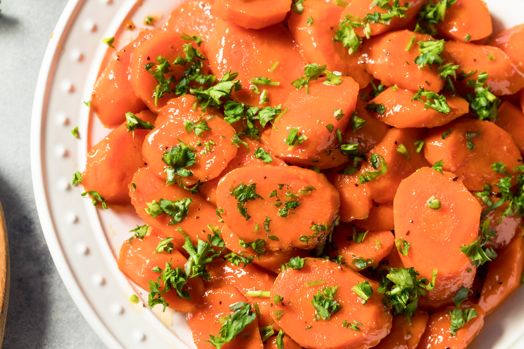 Grandma's Homemade Baked Sugar Glazed Carrots with Parsley
