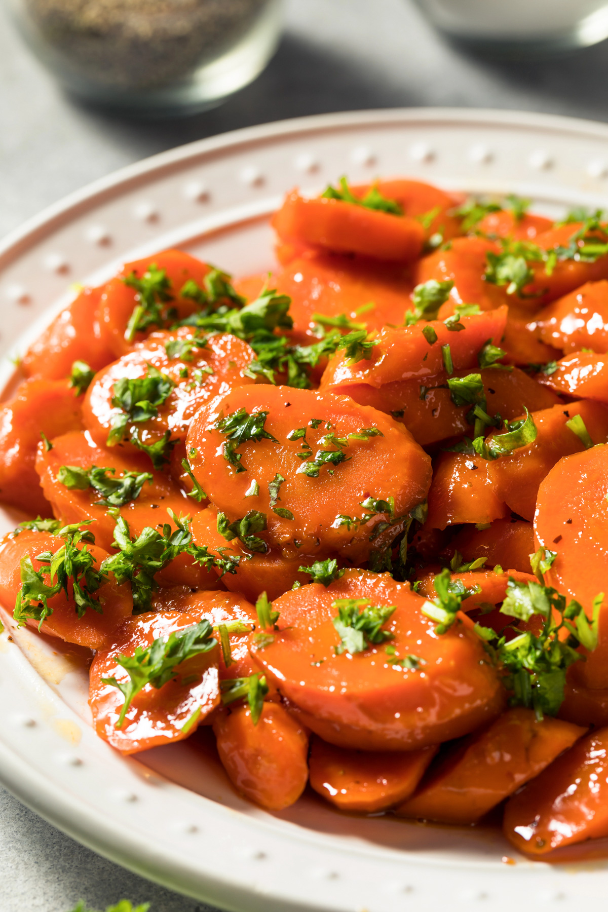 Homemade Baked Sugar Glazed Carrots with Parsley