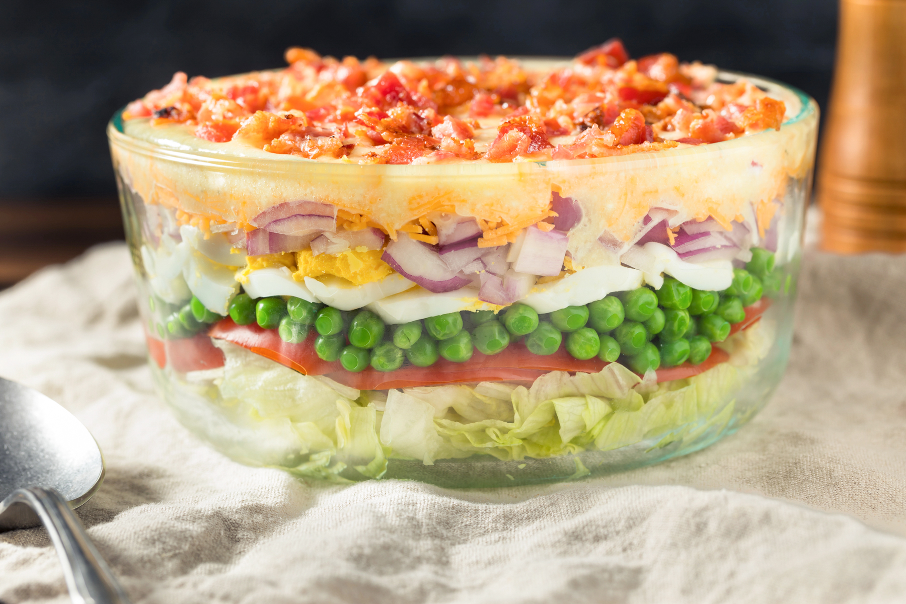 Simple old fashioned seven layer salad.