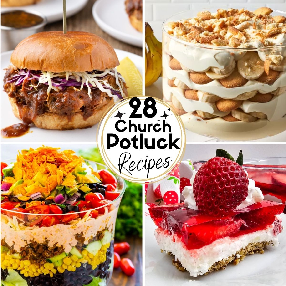 Collage Images of Church Potluck Recipes