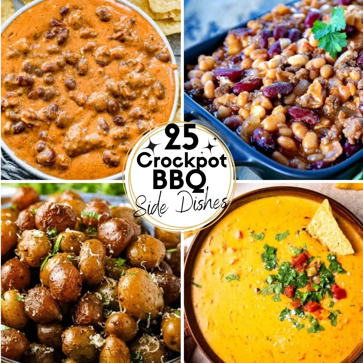 Collage Images of Crockpot BBQ Side Dishes