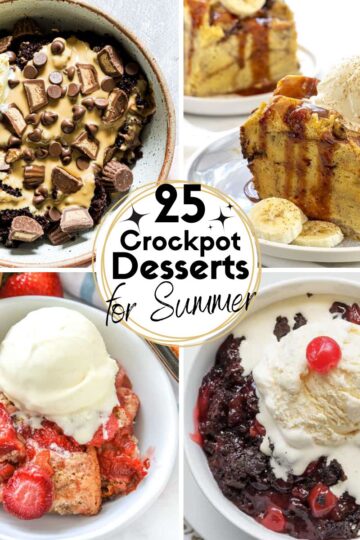 Collage Images of Crockpot Desserts for Summer