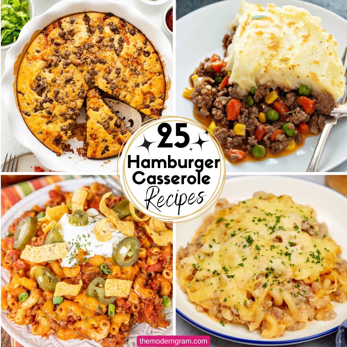 Collage Image of Hamburger Casserole Recipes