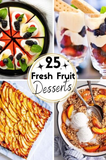 Collage Images of Fresh Fruit Desserts