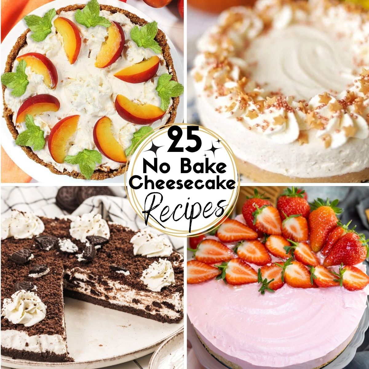Collage Image of No Bake Cheesecake Recipes