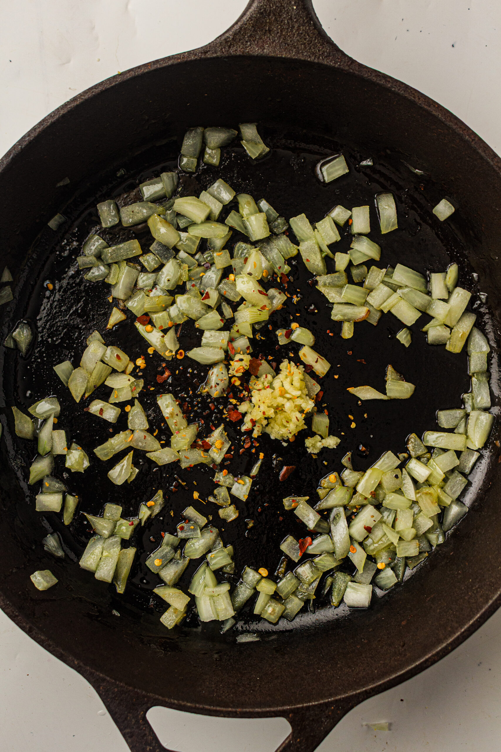 pan fried okra step 1