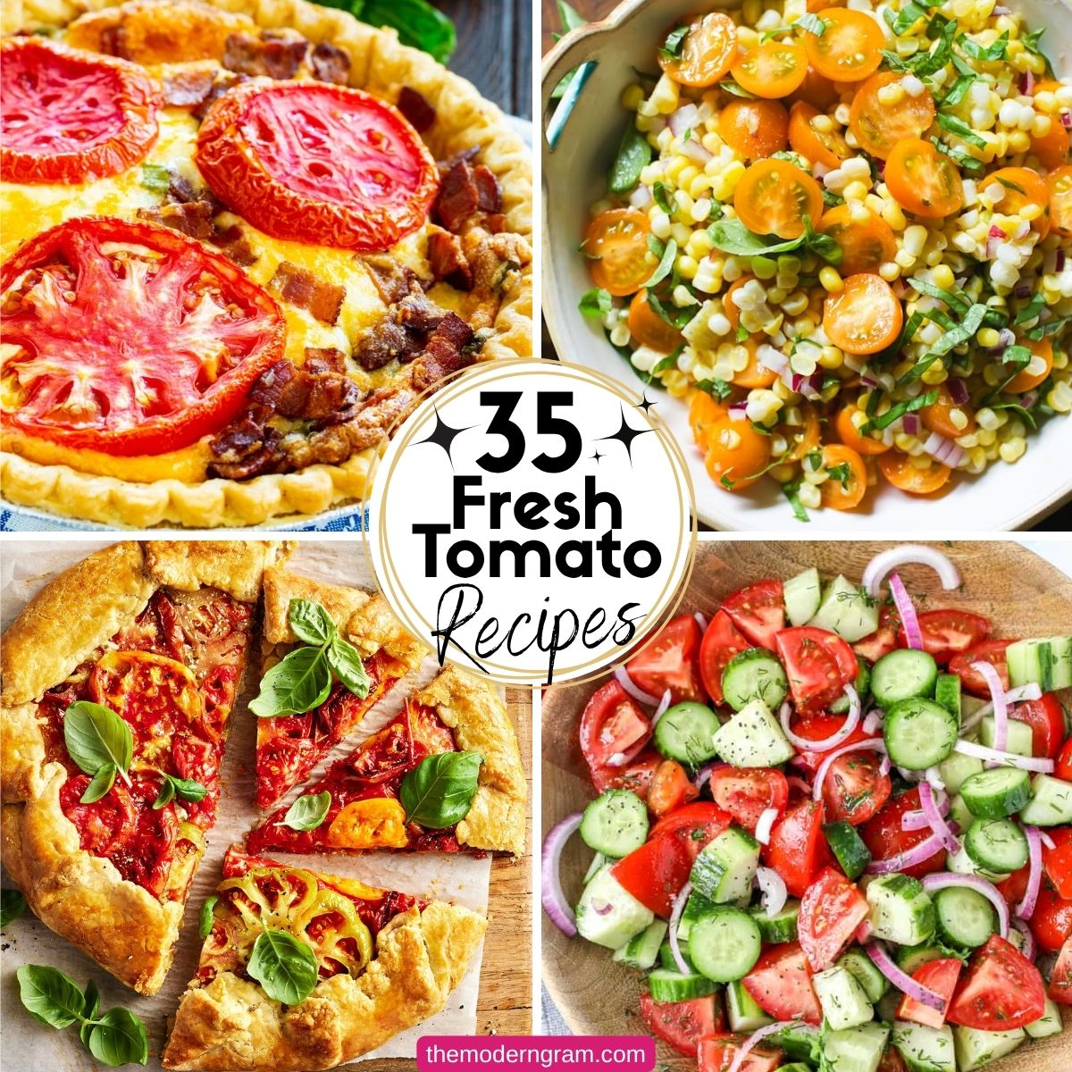 Collage Images of Fresh Tomato Recipes