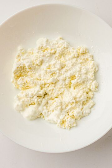 Homemade cottage cheese.